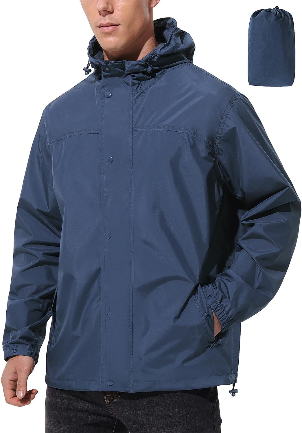 Lightweight Packable Waterproof Rain Jacket Windbreaker image 1